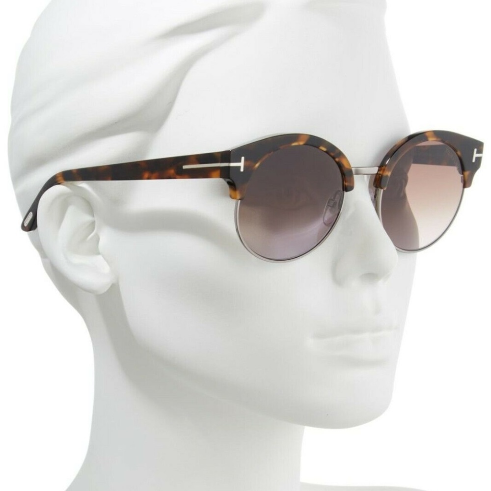 New TOM FORD Alissa Round Havana Brown Sunglasses - Picture 11 of 16